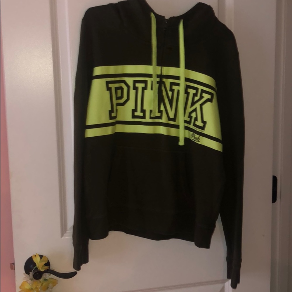 Pink Victoria Secret Cowl Neck Jacket. Olive Green